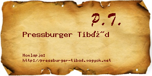 Pressburger Tibád névjegykártya